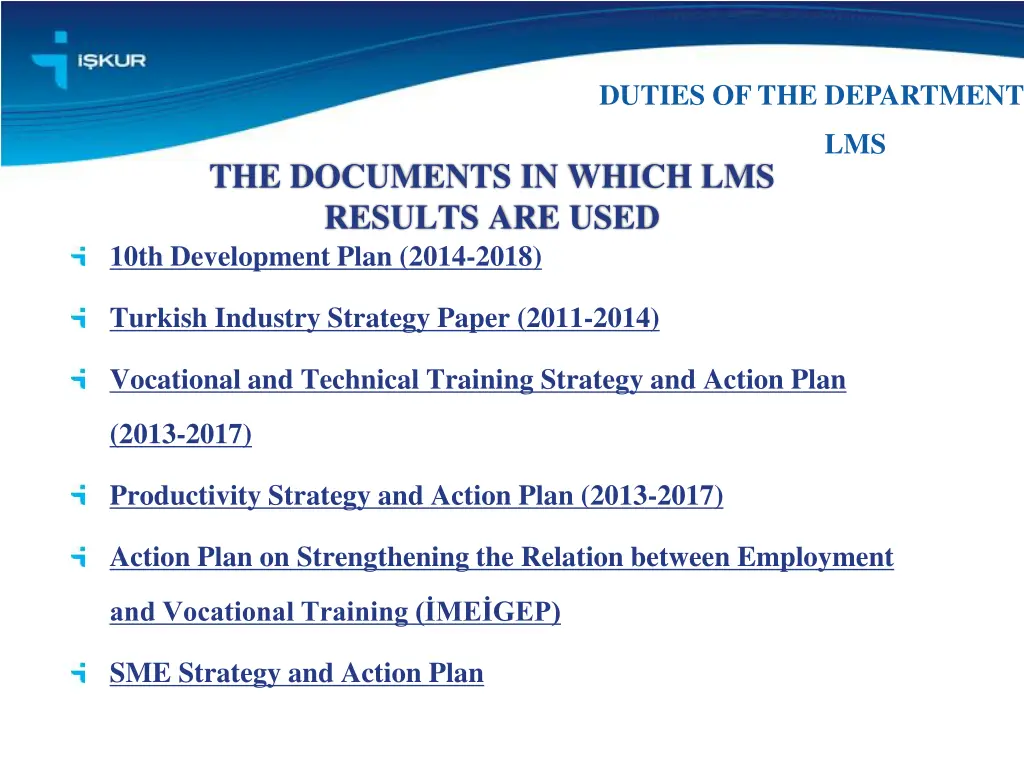 duties of the department