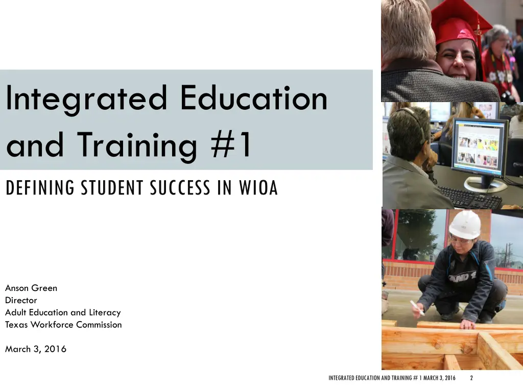 integrated education and training 1 1
