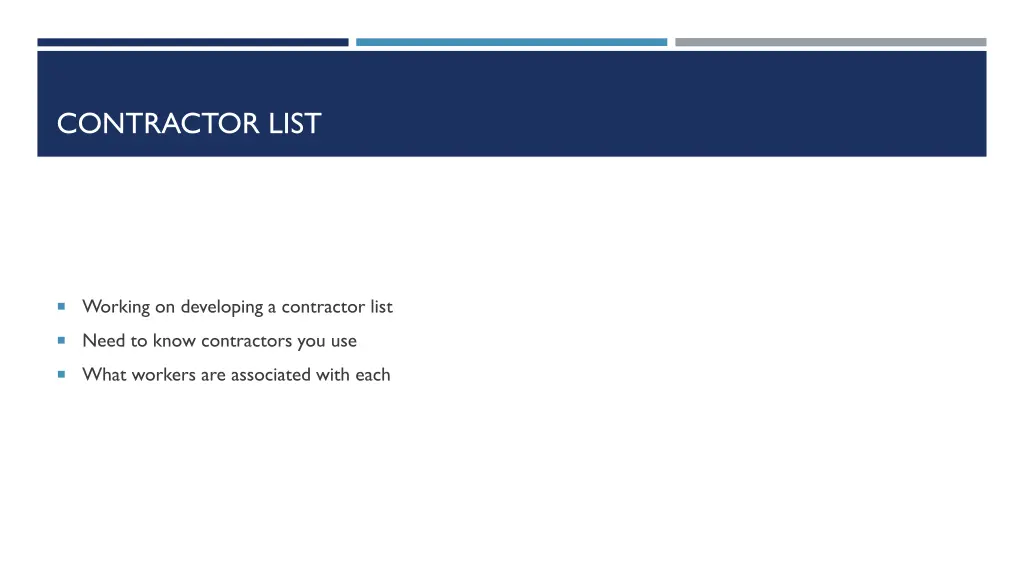 contractor list