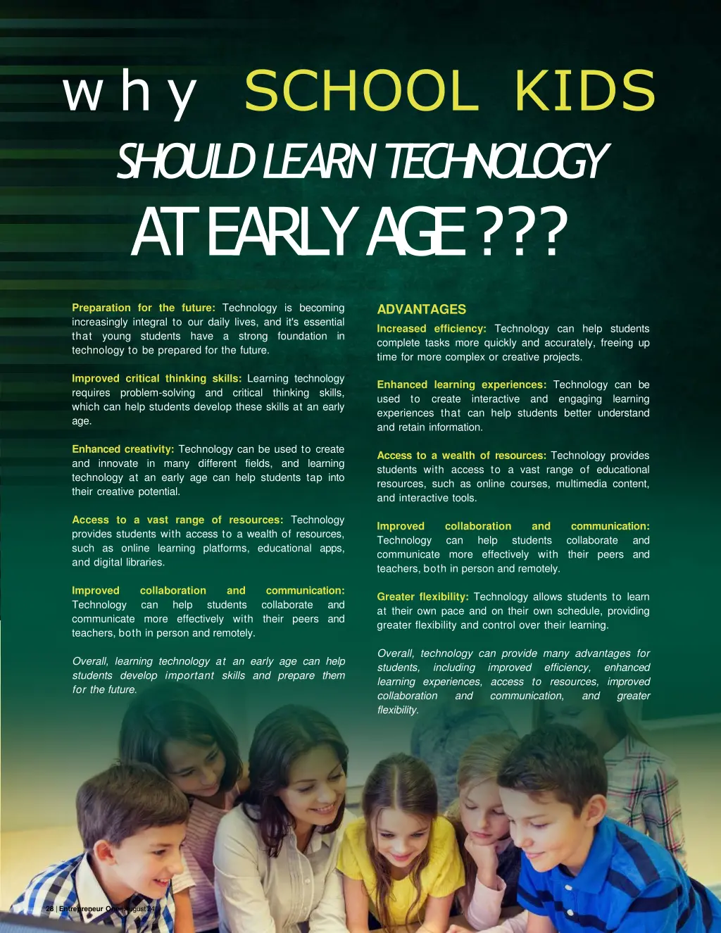 w h y school kids should learn technology