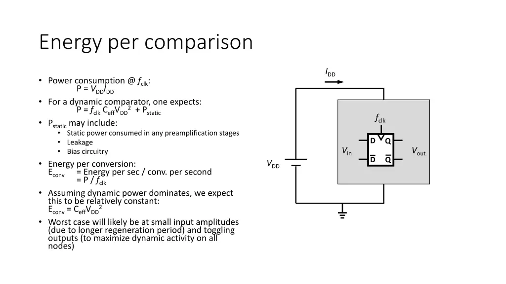 energy per comparison