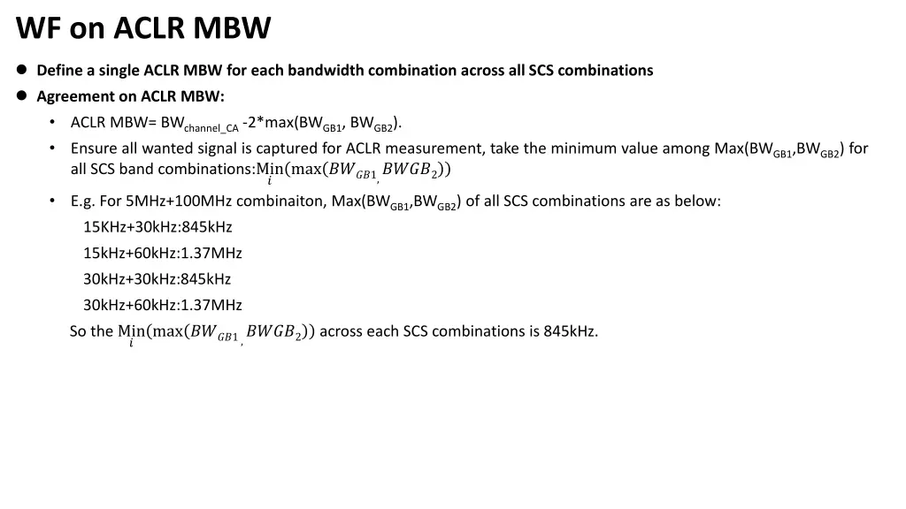 wf on aclr mbw