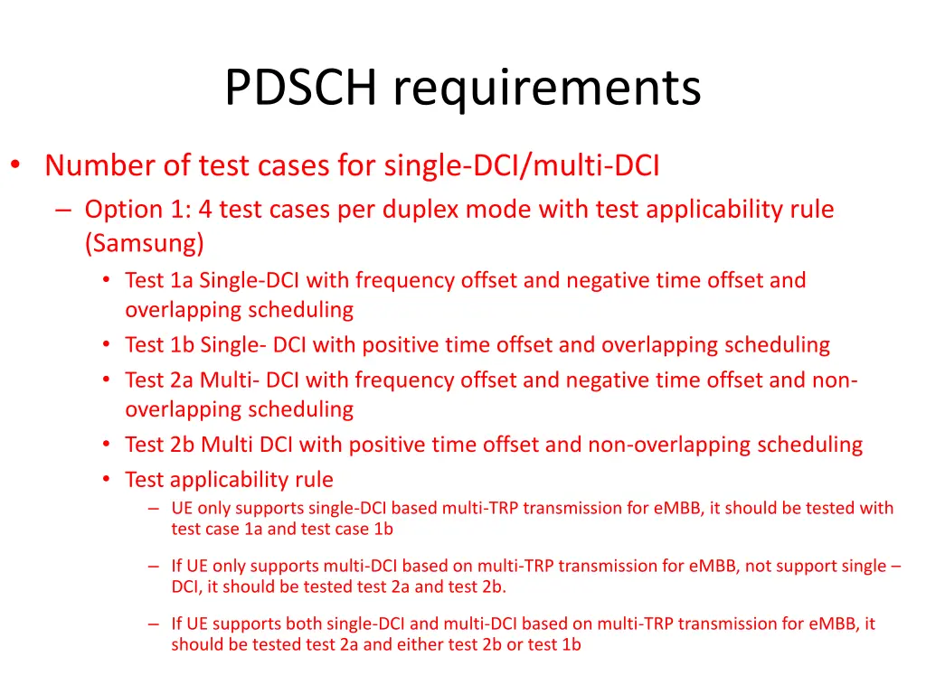 pdsch requirements
