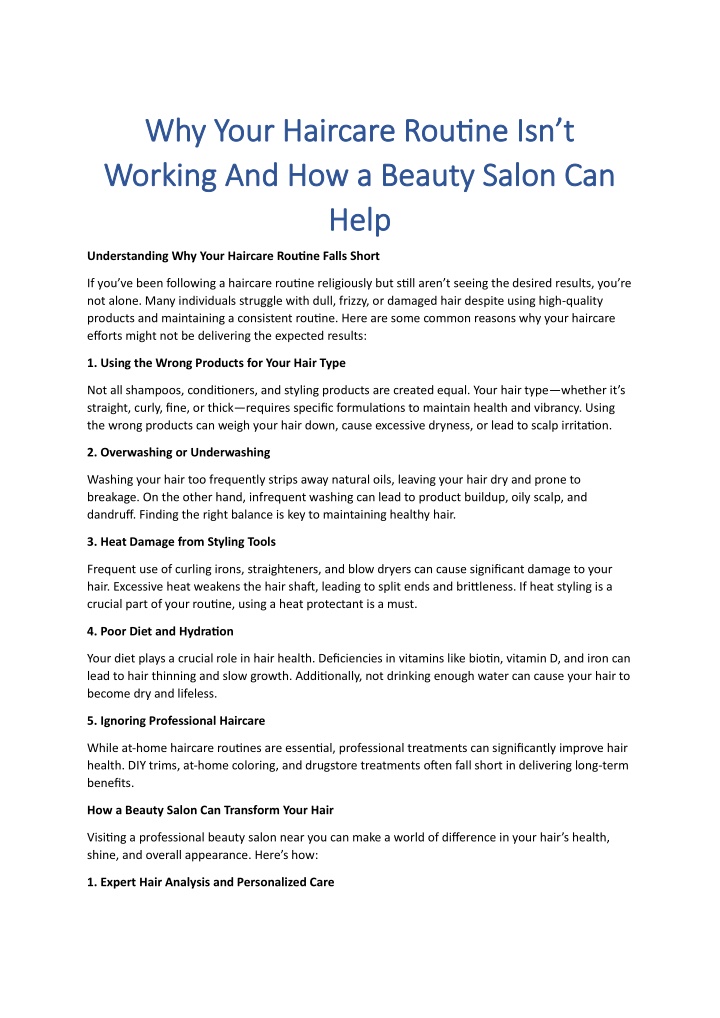 why your haircare routine isn t why your haircare