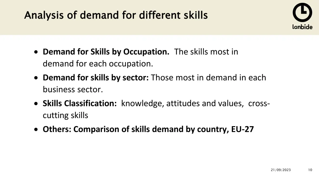analysis of demand for different skills