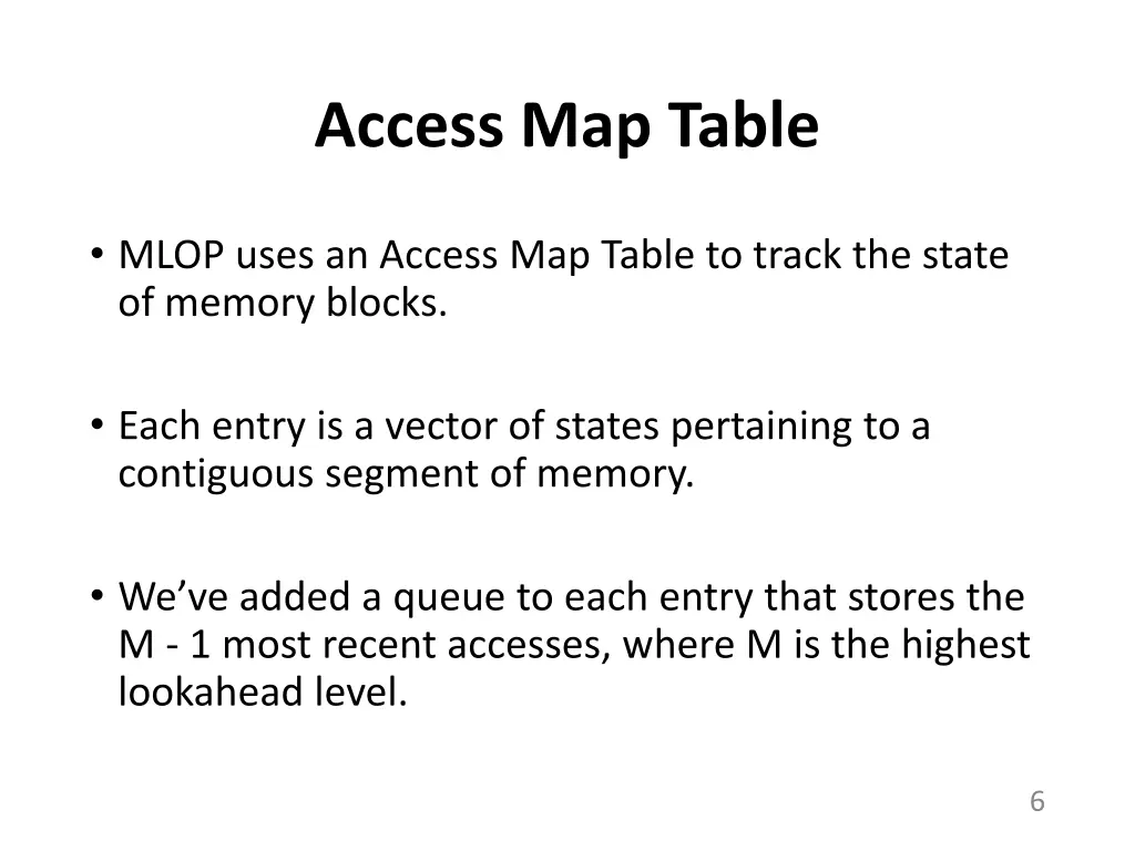 access map table