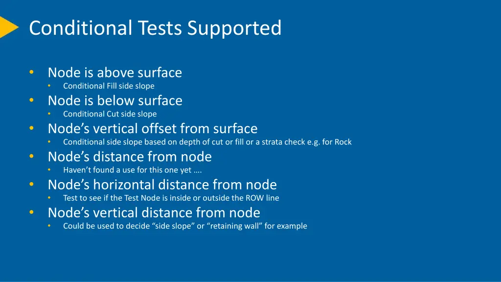 conditional tests supported