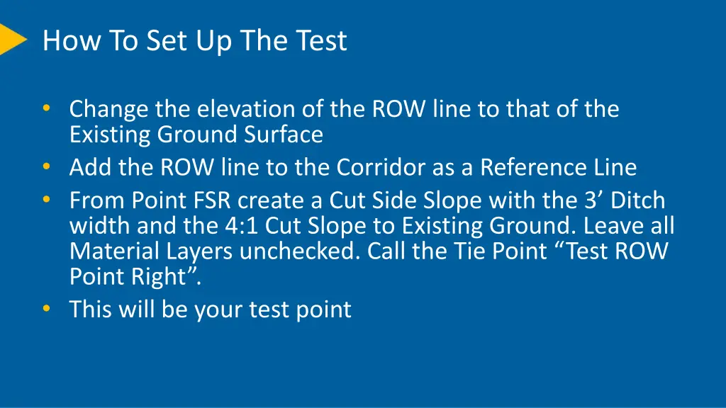 how to set up the test