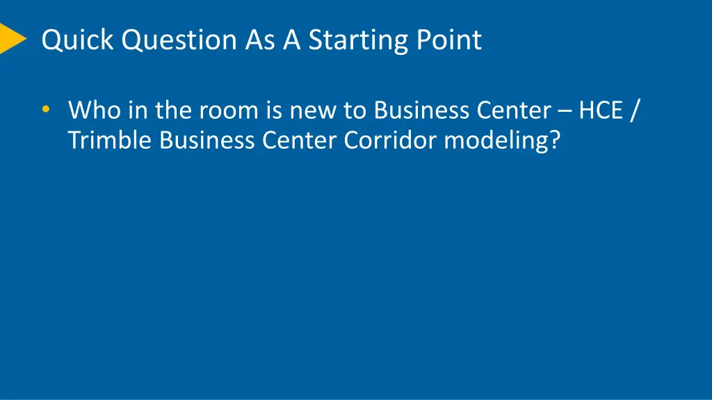 quick question as a starting point