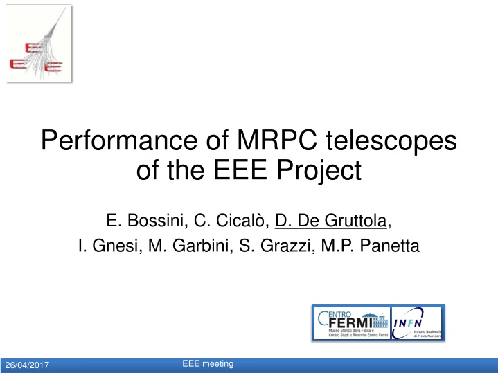 performance of mrpc telescopes of the eee project