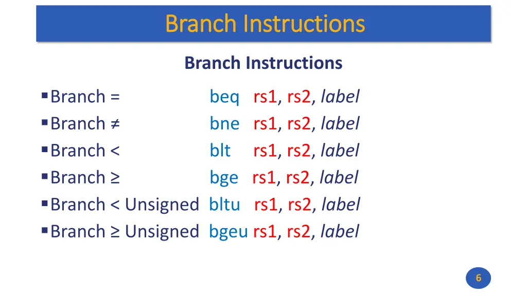 branch instructions branch instructions
