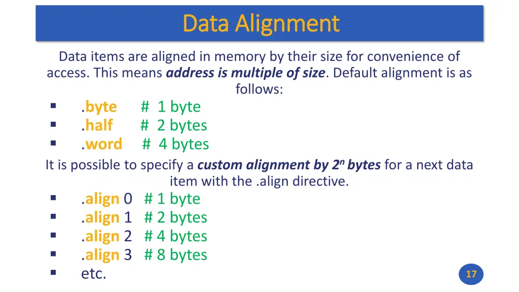 data alignment data alignment