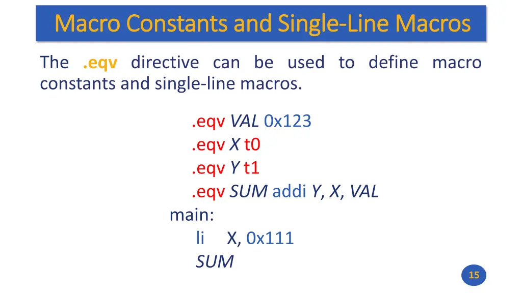 macro constants and single macro constants
