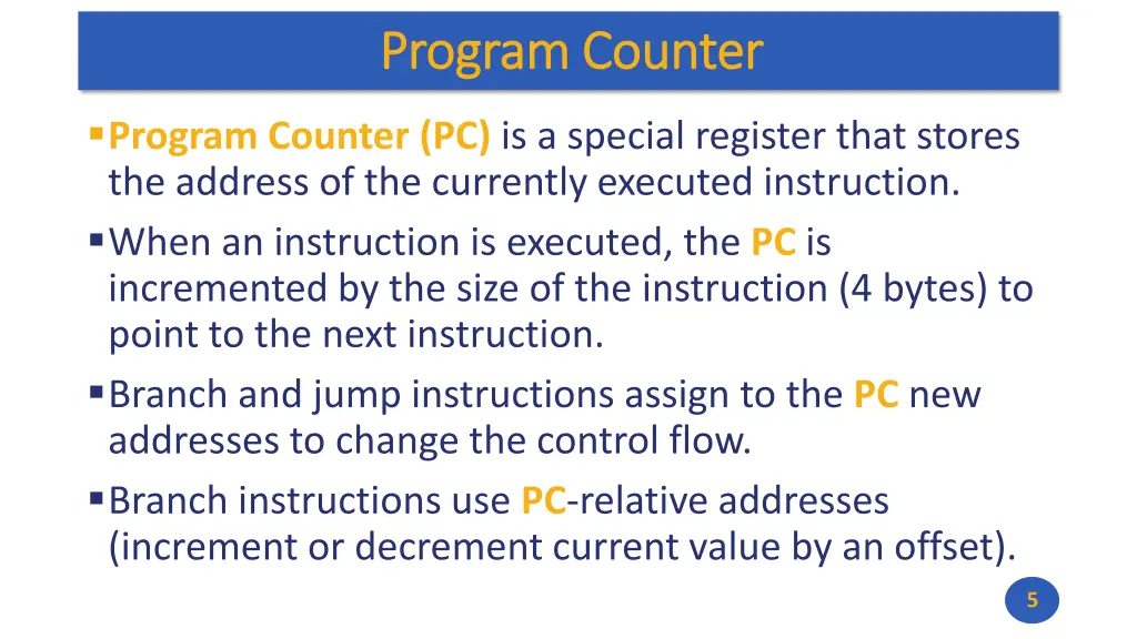 program counter program counter