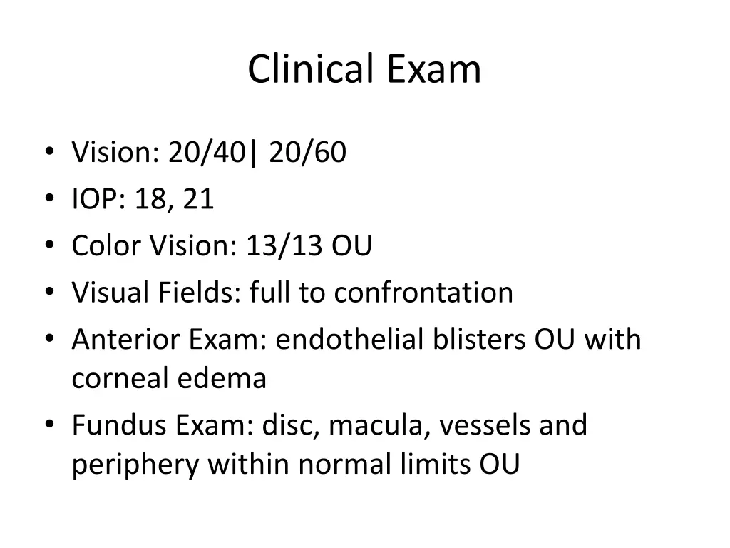 clinical exam