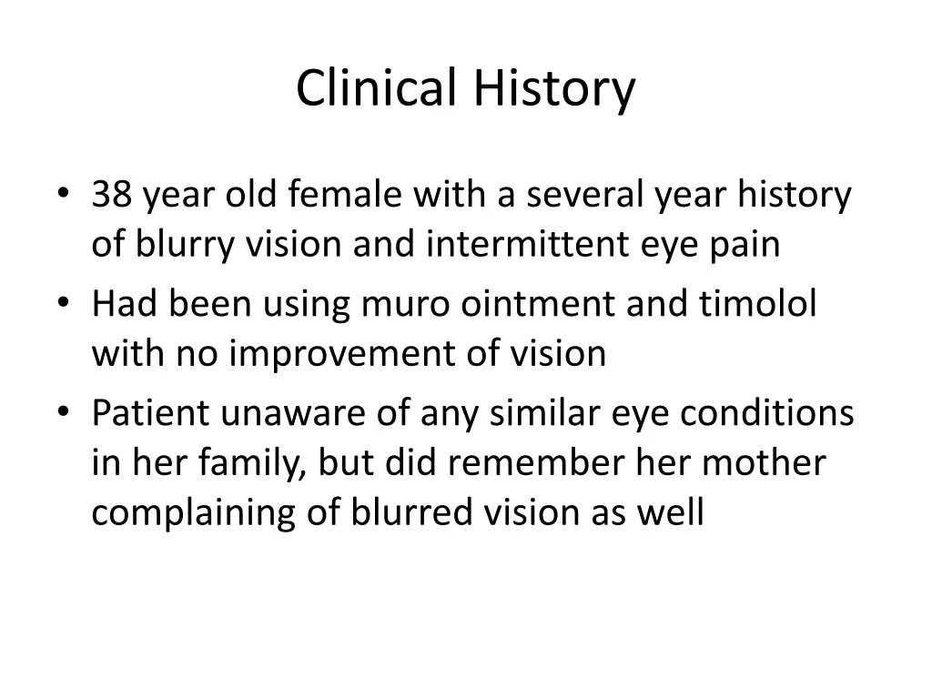 clinical history