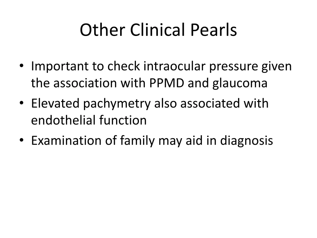other clinical pearls