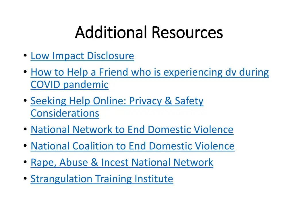 additional resources additional resources