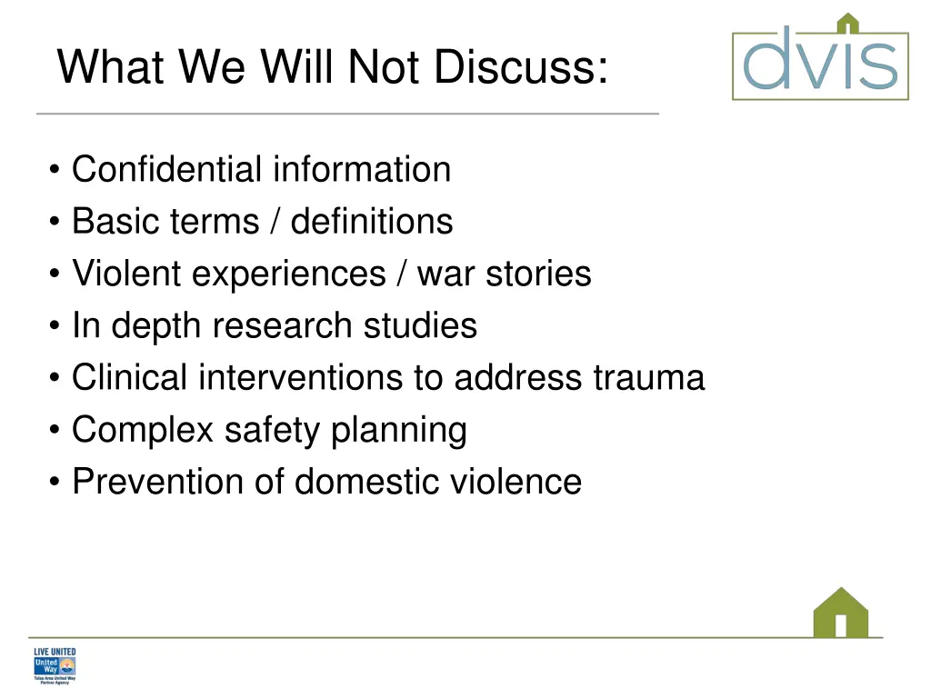 what we will not discuss
