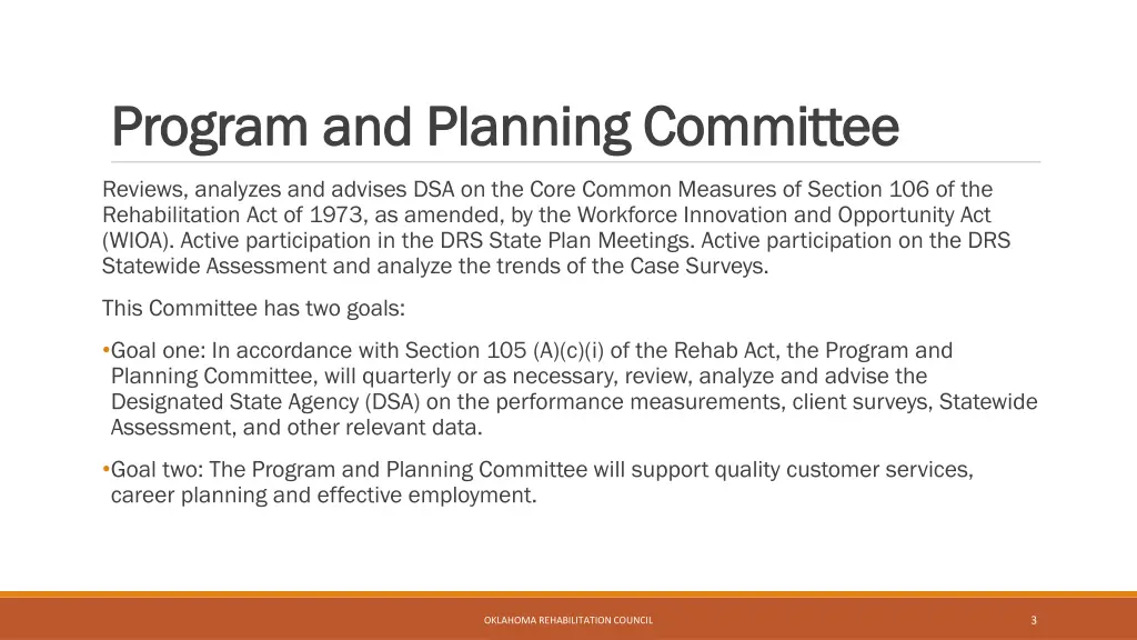 program and planning committee program