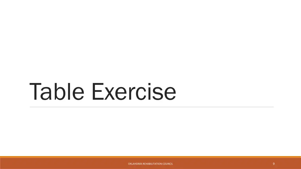 table exercise