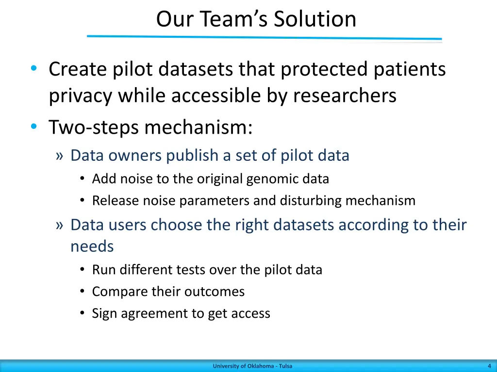 our team s solution