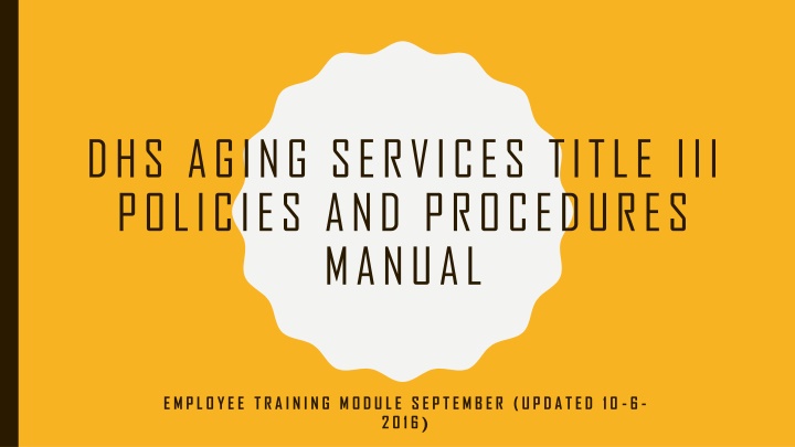 dhs aging services title iii policies