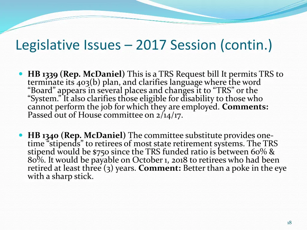 legislative issues 2017 session contin