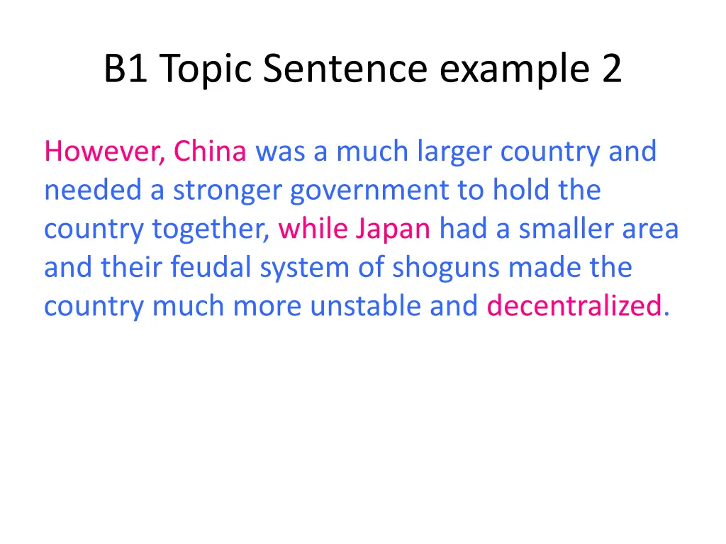 b1 topic sentence example 2