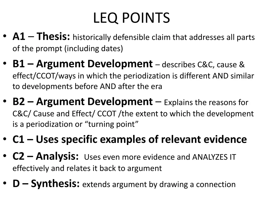 leq points