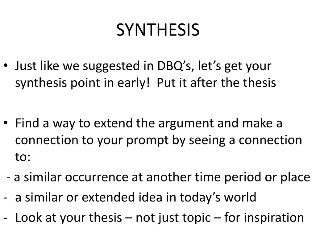 synthesis