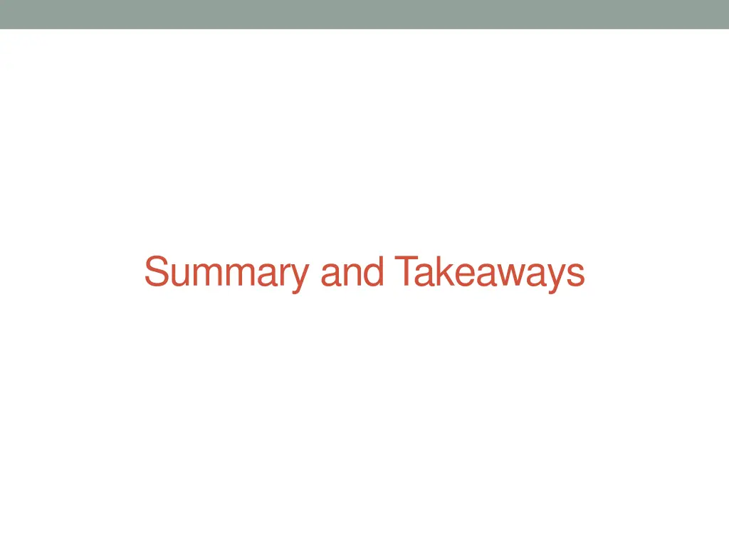summary and takeaways