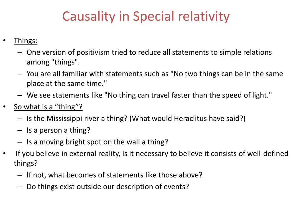 causality in special relativity 1