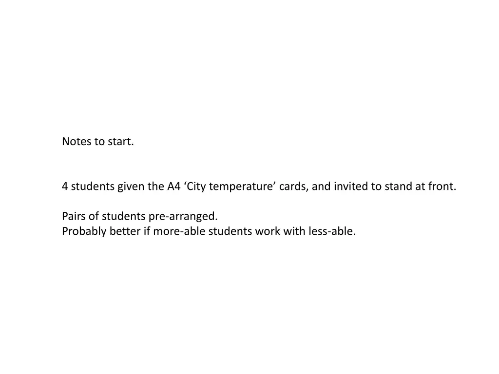notes to start