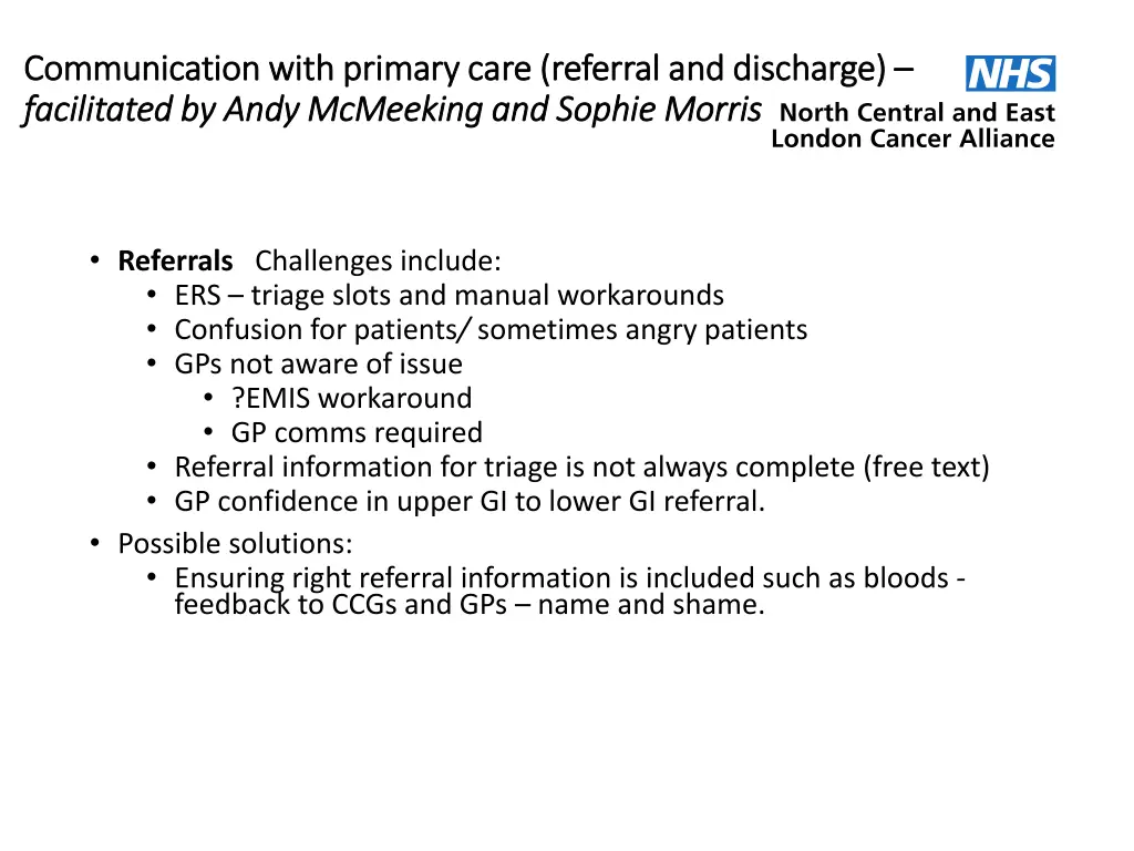 communication with primary care referral