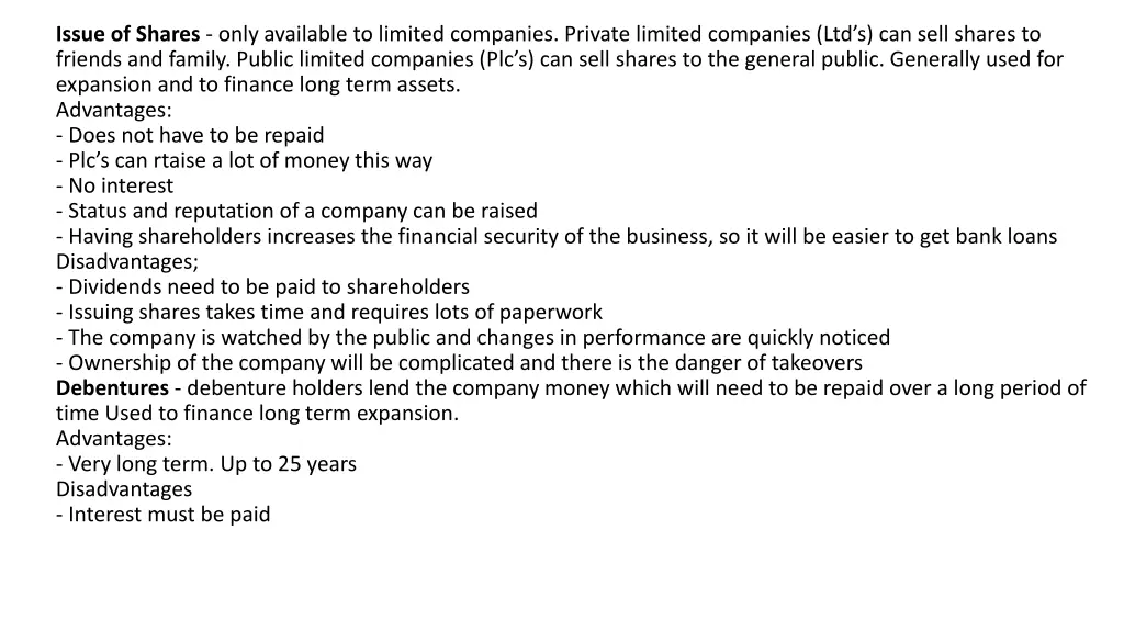 issue of shares only available to limited