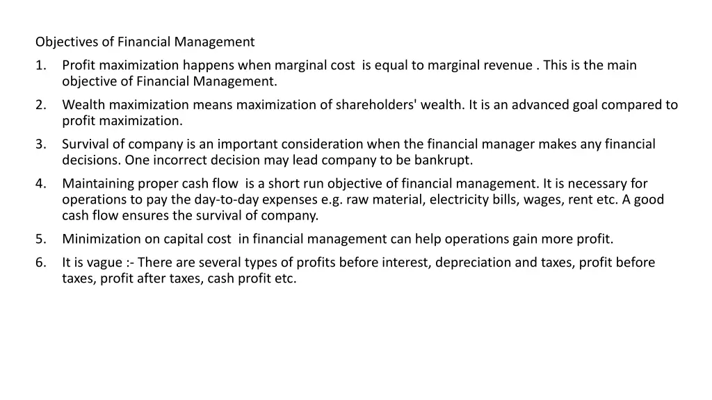 objectives of financial management