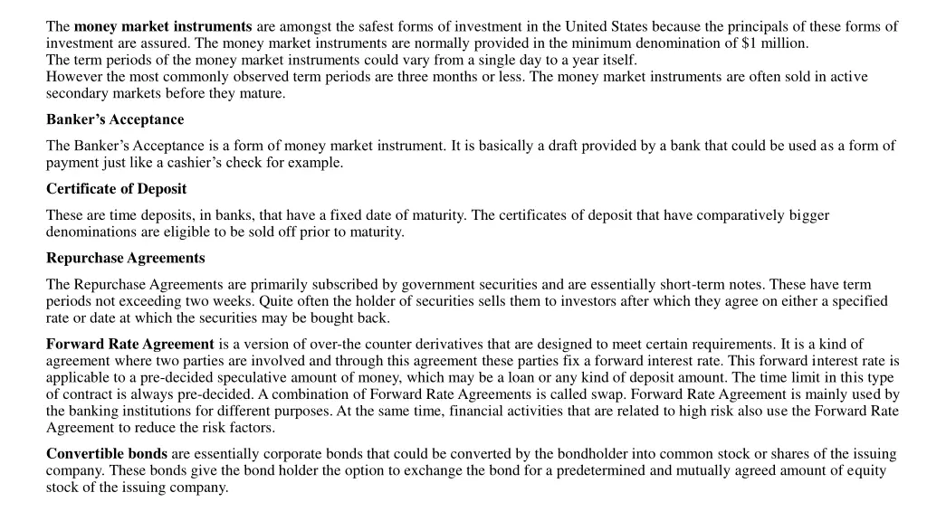the money market instruments are amongst
