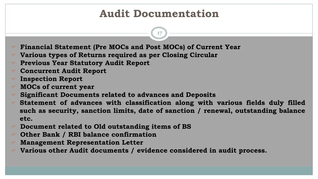 audit documentation 1