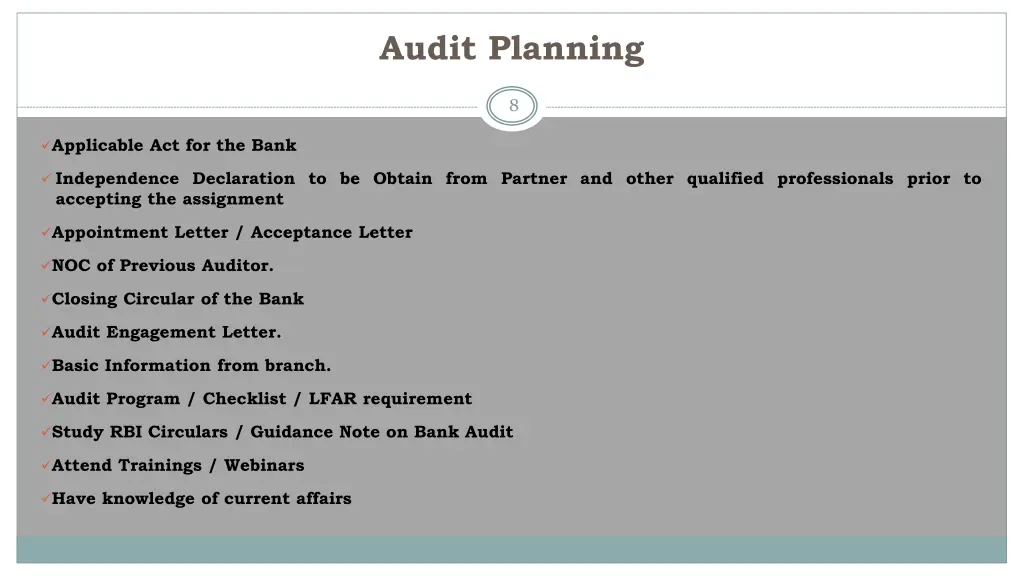audit planning