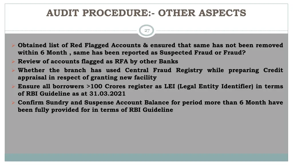 audit procedure other aspects 1