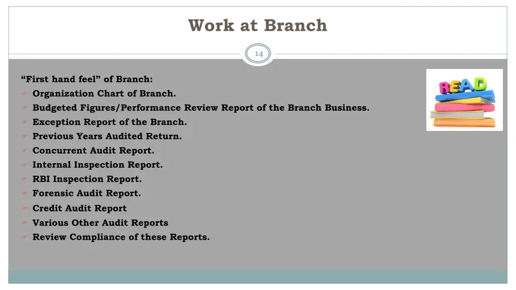 work at branch
