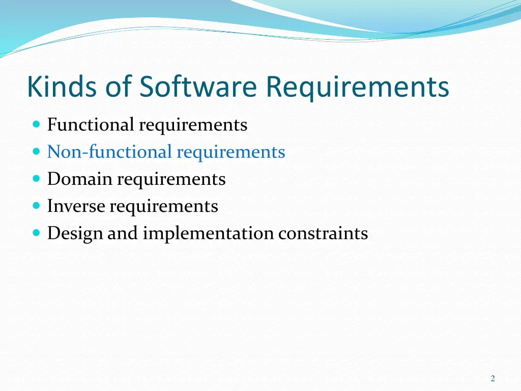 kinds of software requirements