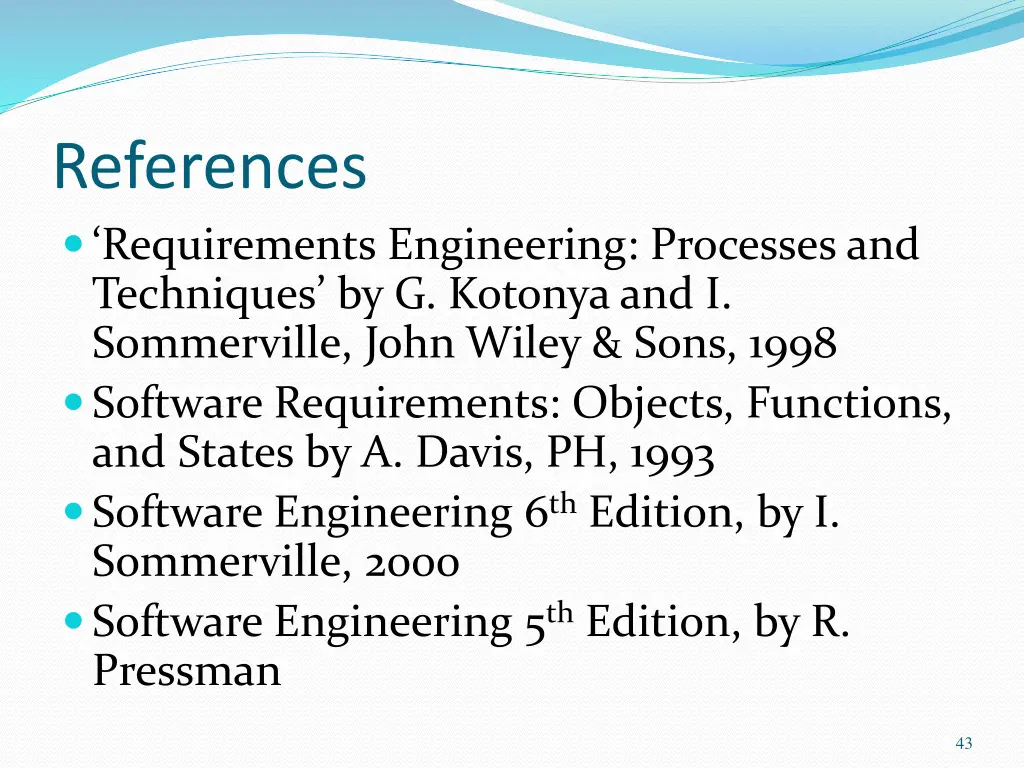 references requirements engineering processes 1