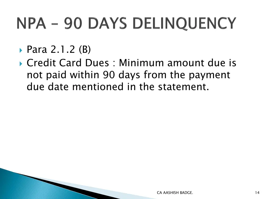 para 2 1 2 b credit card dues minimum amount