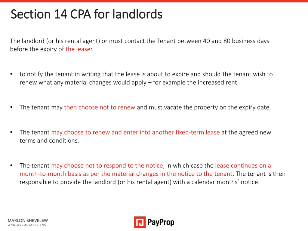 section 14 cpa for landlords section
