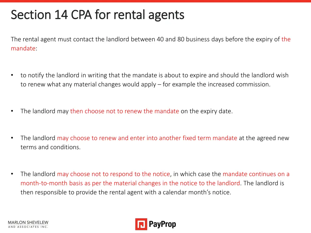 section 14 cpa for rental agents section