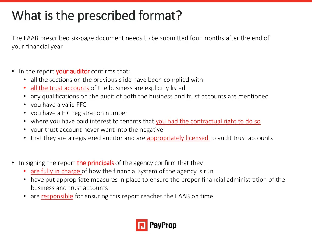 what is the prescribed format what