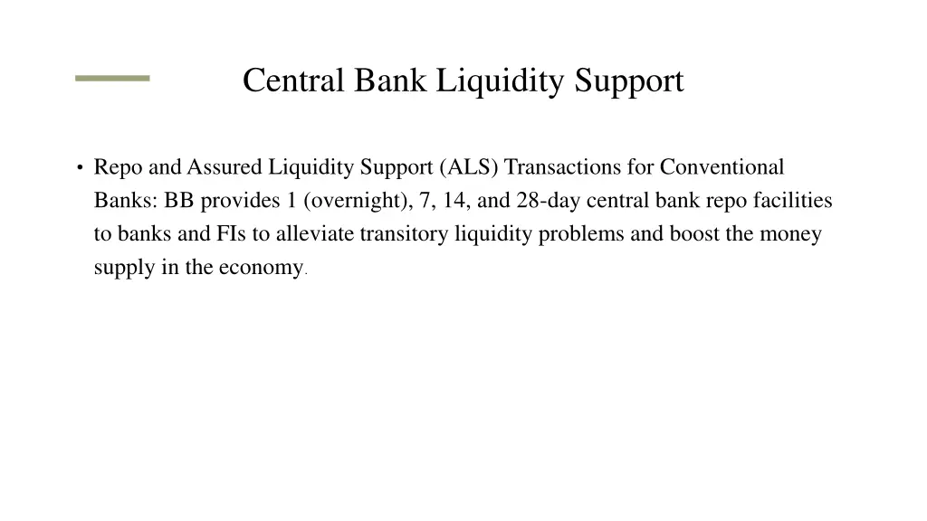 central bank liquidity support