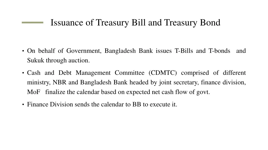 issuance of treasury bill and treasury bond
